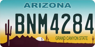 AZ license plate BNM4284