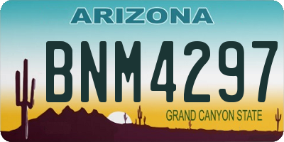AZ license plate BNM4297