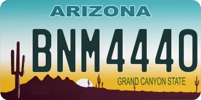 AZ license plate BNM4440