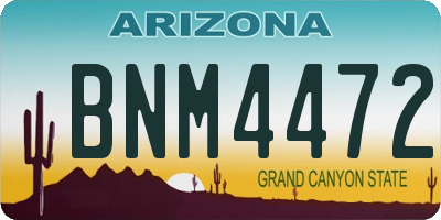 AZ license plate BNM4472