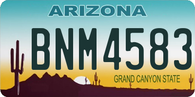 AZ license plate BNM4583