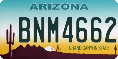 AZ license plate BNM4662