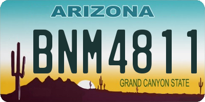 AZ license plate BNM4811