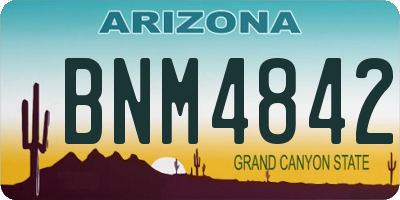 AZ license plate BNM4842