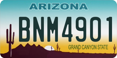 AZ license plate BNM4901