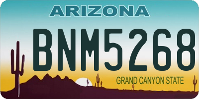 AZ license plate BNM5268