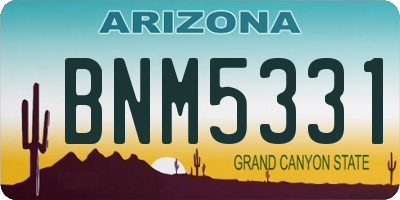 AZ license plate BNM5331