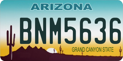 AZ license plate BNM5636