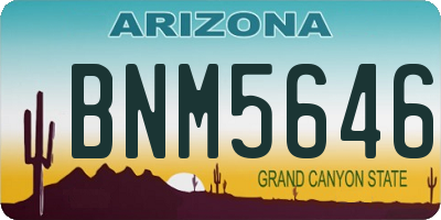 AZ license plate BNM5646
