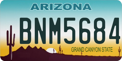 AZ license plate BNM5684