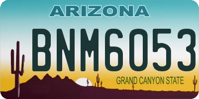 AZ license plate BNM6053