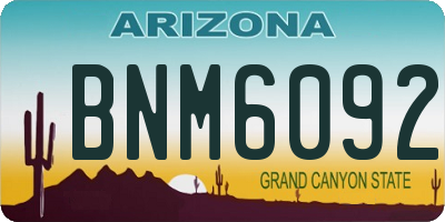 AZ license plate BNM6092