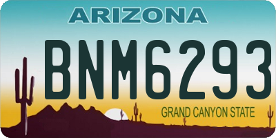 AZ license plate BNM6293