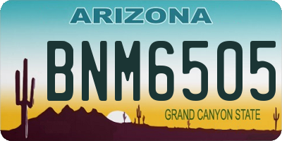AZ license plate BNM6505