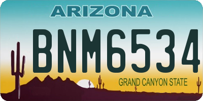 AZ license plate BNM6534