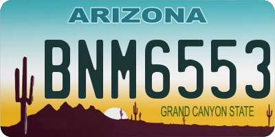 AZ license plate BNM6553
