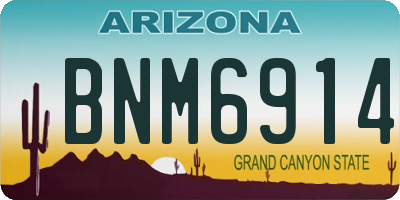 AZ license plate BNM6914