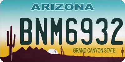AZ license plate BNM6932