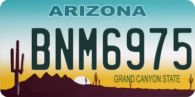 AZ license plate BNM6975