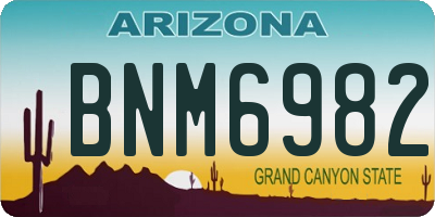 AZ license plate BNM6982