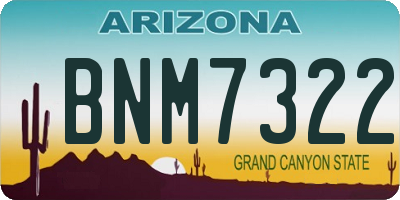 AZ license plate BNM7322