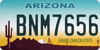 AZ license plate BNM7656