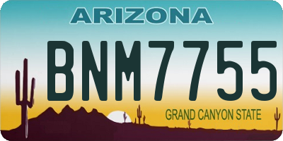 AZ license plate BNM7755