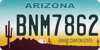 AZ license plate BNM7862