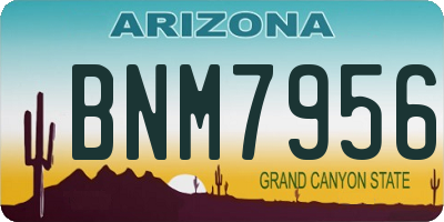 AZ license plate BNM7956