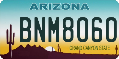 AZ license plate BNM8060