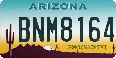 AZ license plate BNM8164