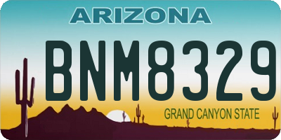 AZ license plate BNM8329