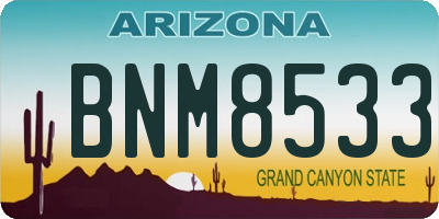 AZ license plate BNM8533