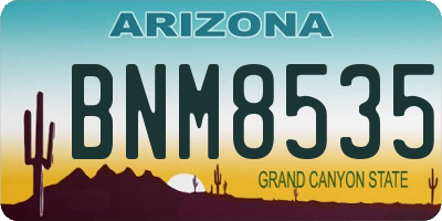 AZ license plate BNM8535
