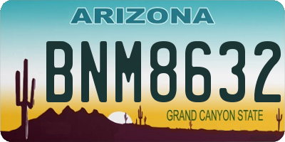 AZ license plate BNM8632