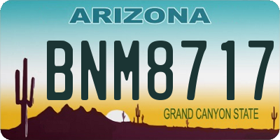 AZ license plate BNM8717