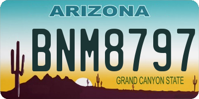 AZ license plate BNM8797