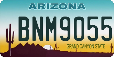 AZ license plate BNM9055