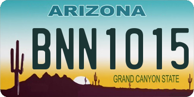 AZ license plate BNN1015