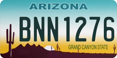 AZ license plate BNN1276