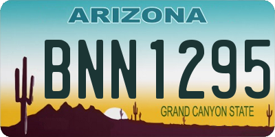 AZ license plate BNN1295