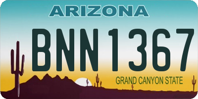 AZ license plate BNN1367