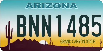 AZ license plate BNN1485