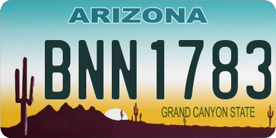 AZ license plate BNN1783