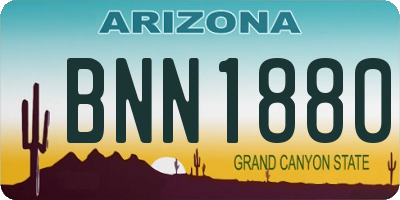 AZ license plate BNN1880