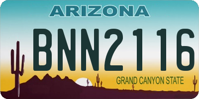 AZ license plate BNN2116
