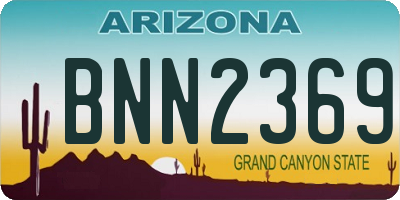 AZ license plate BNN2369