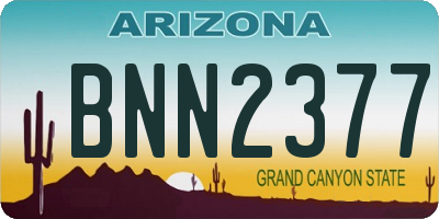 AZ license plate BNN2377