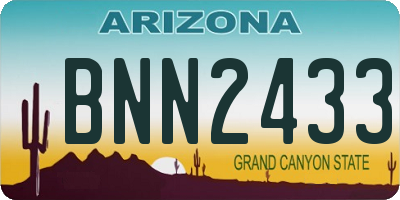 AZ license plate BNN2433