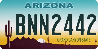 AZ license plate BNN2442